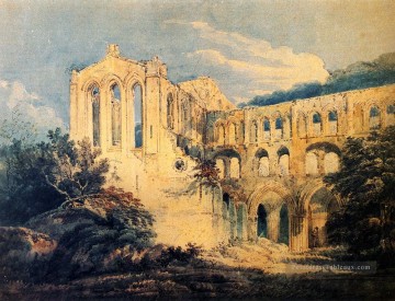 Thomas Girtin œuvres - Rievaulx Abbaye Yorkshire aquarelle peintre paysages Thomas Girtin